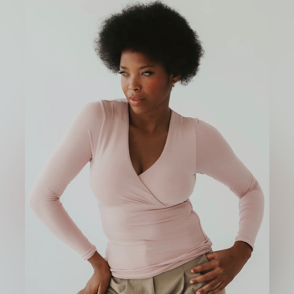 Klassy Network | Wrap Long Sleeve Brami (full length) - Light Mauve 🎀